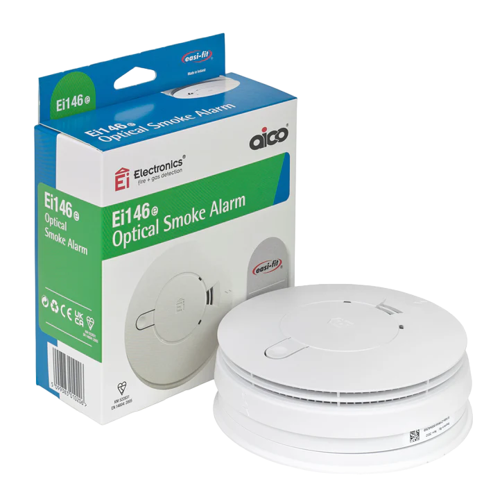 Aico Ei146e Mains Optical Smoke Alarm + Alkaline Battery