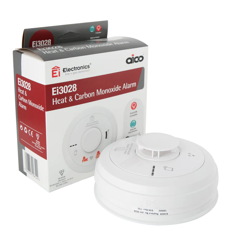 Aico Ei3028 Mains Power Multi-Sensor Heat & Carbon Monoxide AudioLINK 10yr Battery Backup - SmartLINK Compatible