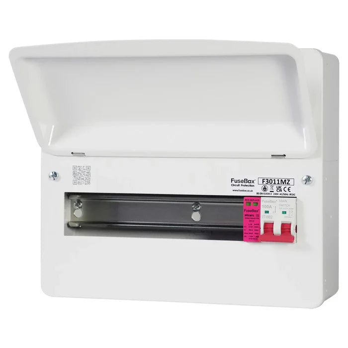 FuseBox 14 Module 11 Way Consumer Unit with 100A Main Switch & T2 SPD