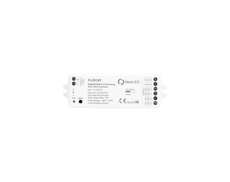 RGB / RGBW / CCT / Dimming RF Wireless Receiver 12-24V DC Input RF 2.4GHz Output 4 Channels