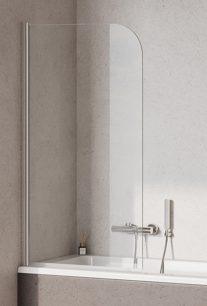 Konss Bath Shower Screen - Straight with Radius Edge