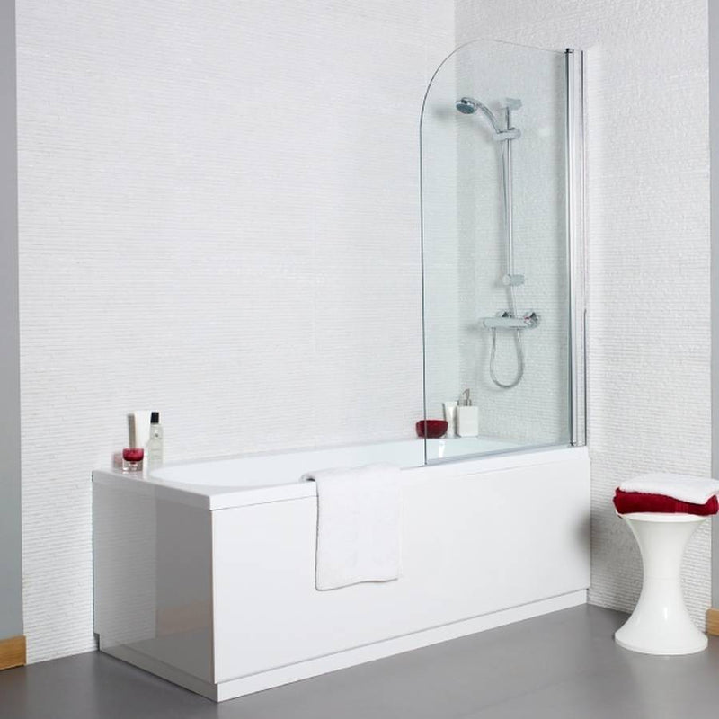 Konss Bath Shower Screen - Straight with Radius Edge