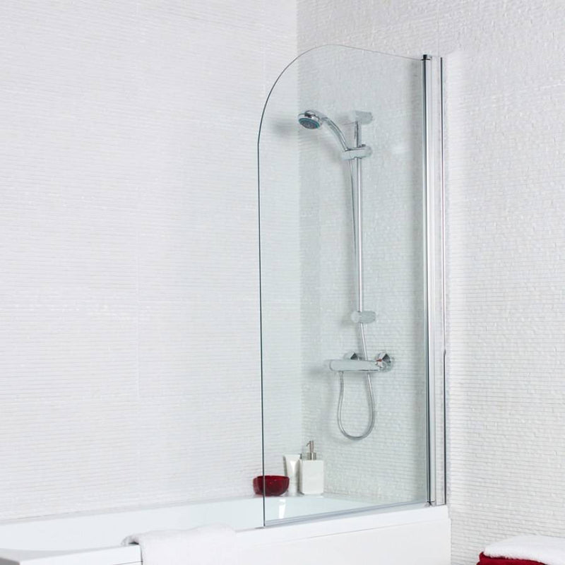 Konss Bath Shower Screen - Straight with Radius Edge