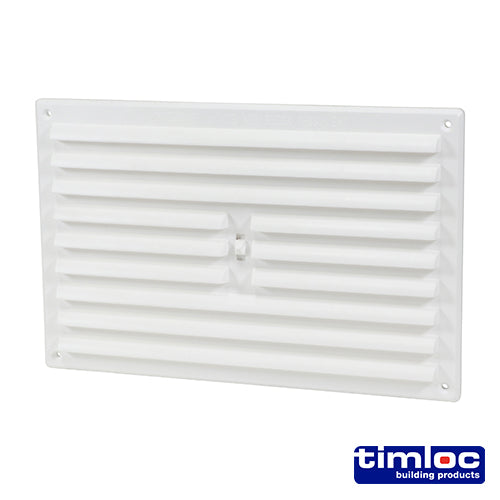 Internal Plastic Hit and Miss Louvre Mini Grille Vent - White - 260 x 170mm