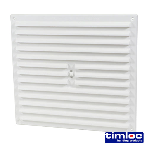 Internal Plastic Hit and Miss Louvre Mini Grille Vent - White - 260 x 235mm