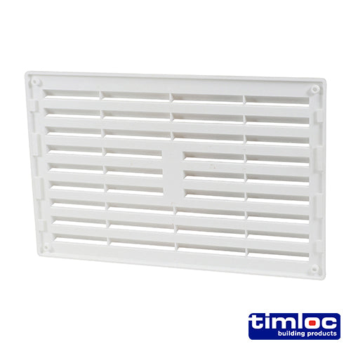 Internal Plastic Louvre Mini Grille Vent - White - 260 x 104mm