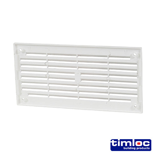 Internal Plastic Louvre Mini Grille Vent - White - 166 x 85mm