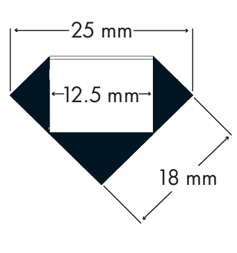 18x18 Angled White - 2 Metre - Opal Diffuser, End Caps & Mounting Brackets
