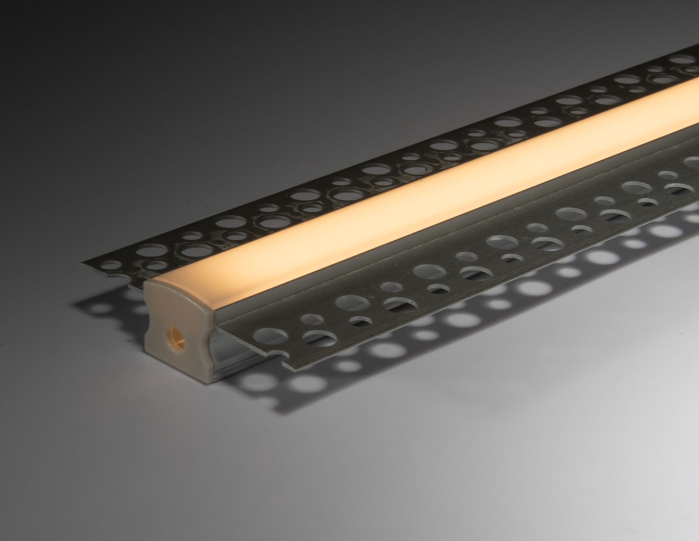 57x14 Plaster in - 2 Metre - Opal Diffuser and End Caps