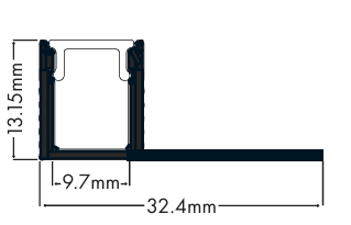 32x13  Plaster in - 2 Metre - Opal Diffuser and End Caps
