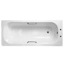 1700mm x 700mm 2TH Anti Slip Steel Enamel Bath With Legs & Grip Handles