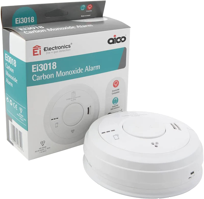 Aico Ei3018 Mains Power Carbon Monoxide Alarm AudioLINK 10yr Battery Backup - SmartLINK Compatible