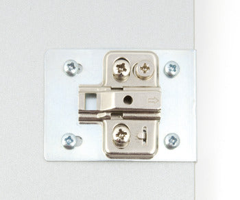 Kitchen Cupboard Door Hinge Repair KIT Includes Plates And Fixing Screws - Silver