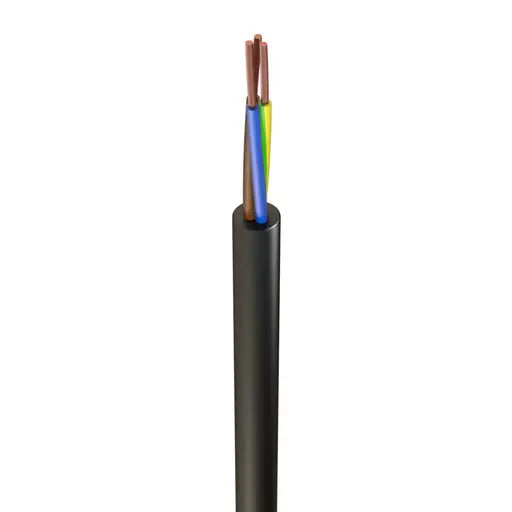1.5mm Rubber Flexible Cable 3 Core Black (100m Drum) - 3183R