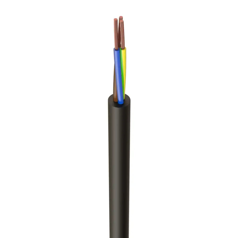 0.75mm PVC Round Flexible Cable 3 Core Black (100m Drum) - 3183Y