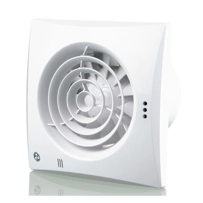 Blauberg Low Noise Energy Efficient Bathroom Extractor Fan with Humidity Sensor White - 4" 100mm