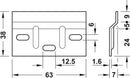 Wall Plate, for Cabinet Hanger, Length 63 mm For screw fixing, Plate thickness 1.6 mm
