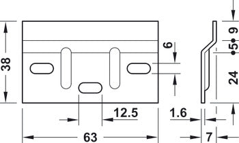 Hanger Plate 63mm Kitchen Cabinet Hanging Brackets For Wall Mounting Cupboards