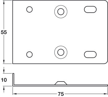 Kitchen Cupboard Door Hinge Repair KIT Includes Plates And Fixing Screws - Silver