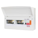 FuseBox 14 Module 10 Way Unpopulated + 100A Switch, 2x100A Type A 30mA RCD & T2 SPDh