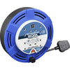 Masterplug 10m 4 Socket 10A Cable Reel with Thermal Cut-Out, Blue