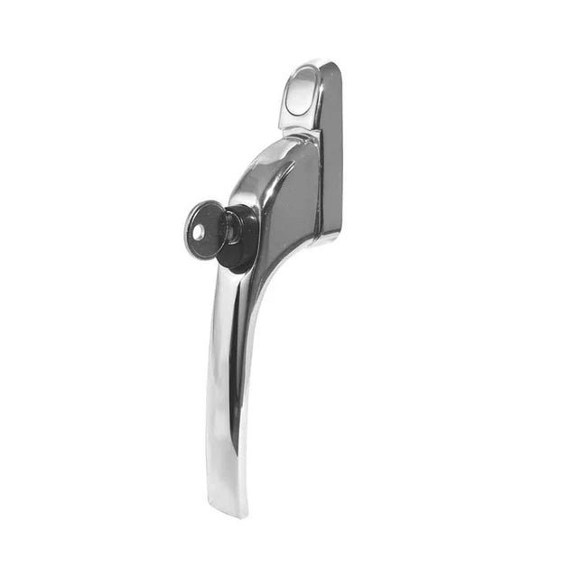 Locking Espagnolette Window Fastener - Polished Chrome