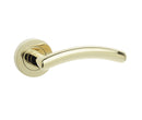 Mailand Door Handle on Rose Brass