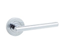 Rosetta Door Handle on Rose Polished Chrome