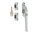 Modern Locking Casement Fastener c/w Wedge Plate - Polish Chrome