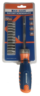 RATCHET SCREWDRIVER WITH 12 BITS