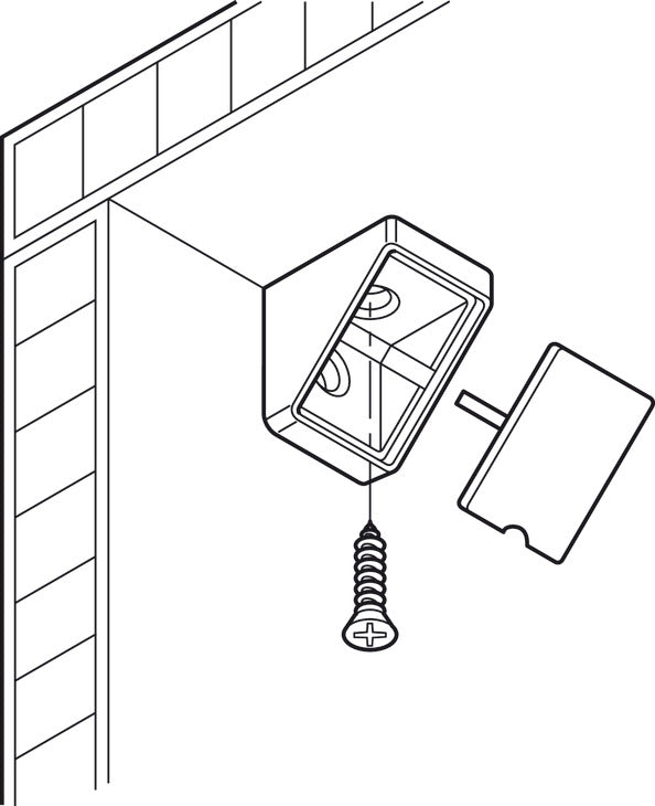 Corner Connector, with Cover Cap, Width 44 mm, Mini Light grey