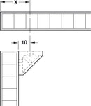 Corner Connector, with Cover Cap, Width 44 mm, Mini Light grey