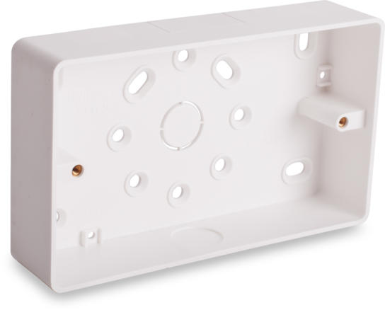 Univolt PVC 44mm 2 Gang Double Round Edge Surface Pattress Back Box