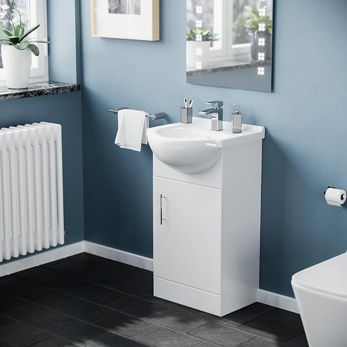 White 450mm Vanity Unit & Basin