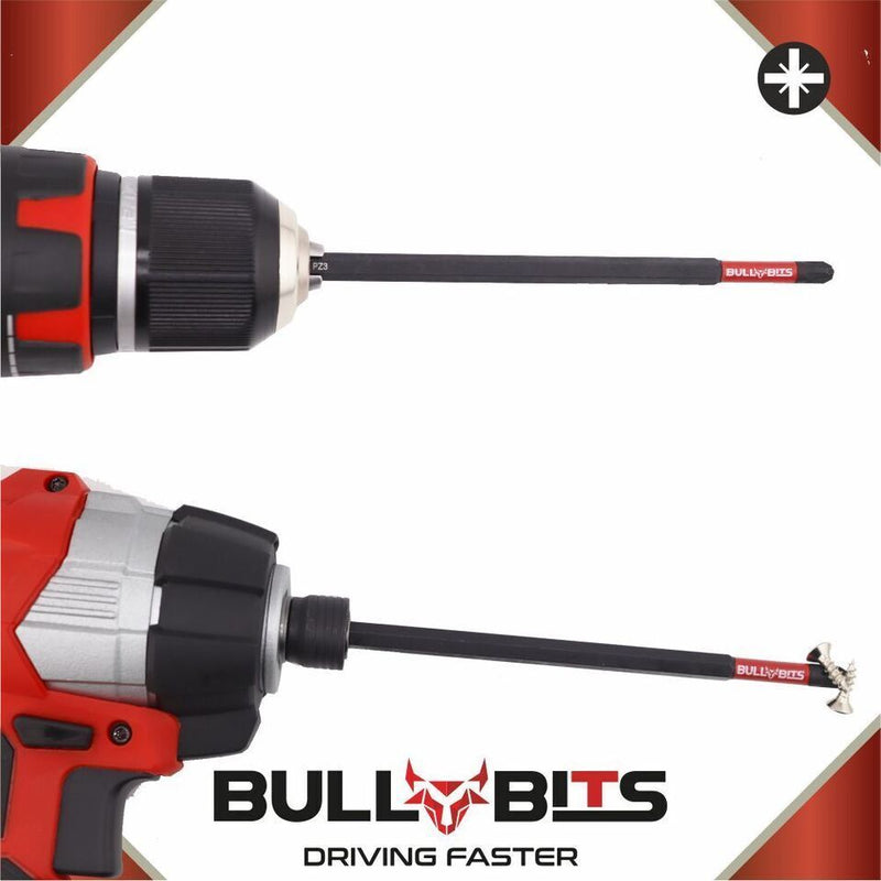 Bull Bits PZ3 150mm Impact Duty Screwdriver Drill Driver Bits