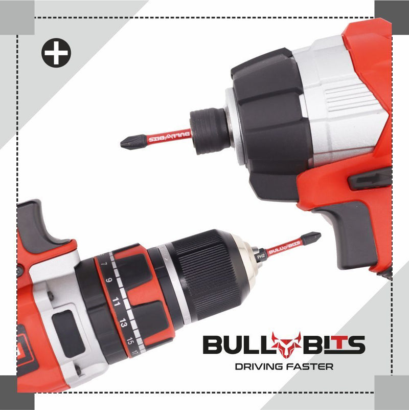 Bull Bits PH2 50mm Impact Duty Screwdriver Drill Driver Bits Set