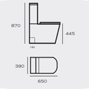 Comfort Height Modern Rimless Short Projection Toilet + Soft Closing Seat