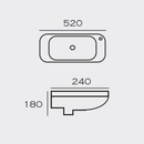 Slim Wall Hung Basin 520mm x 240mm