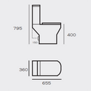 Fusion Rimless Close Coupled Modern Toilet + Soft Close Seat