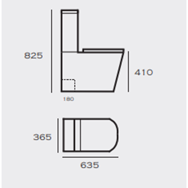 California BTW Close Coupled Rimless Toilet with Soft Close Seat