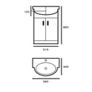 White 550mm Vanity Unit & Basin