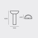 Standard 530mm Basin 1TH with Pedestal