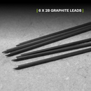 Tracer 6pc Replacement Lead Holster w/ 4x 2B Graphite Leads, 2x Yellow Leads & Site Holster