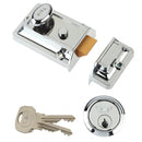 Yale 77 Traditional Standard Nightlatch - 60mm Backset, Polished Chrome Case/Cylinder Finsih (Copy)