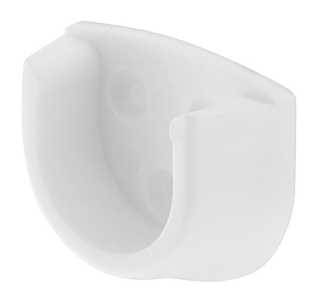 Rail End Support, For Use With Ø 20mm Wardrobe Rails White