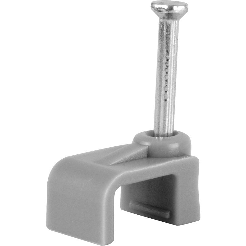 Grey Twin & Earth Cable Clips 6mm 100 Pack