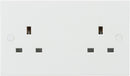 Knightsbridge 13A 2 Gang Unswitched Socket White