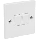 10A Switch 2 Gang 2 Way White