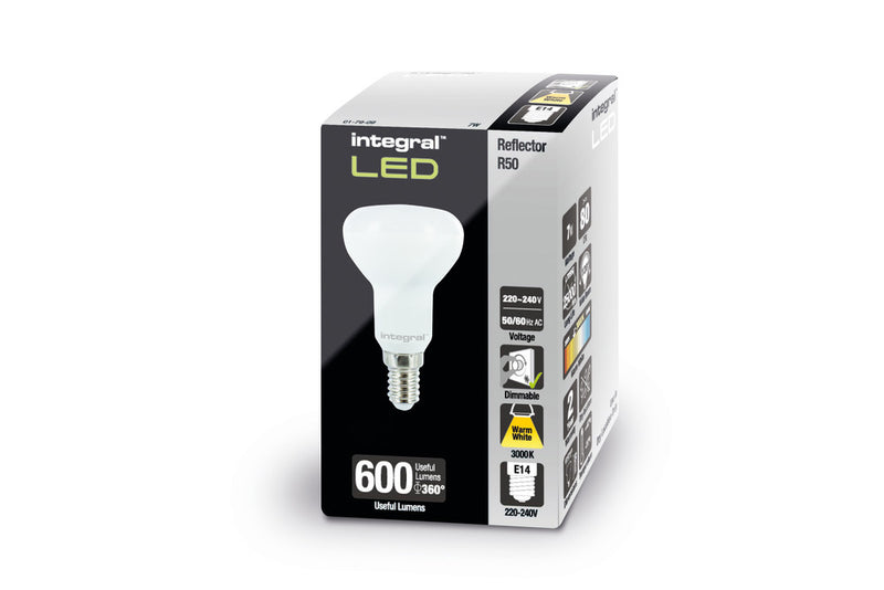 R50 BULB E14 600LM 7W 3000K DIMMABLE