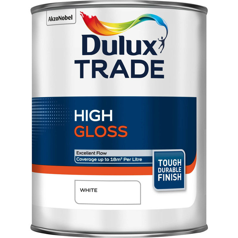 Dulux Trade High Gloss Paint White 1L